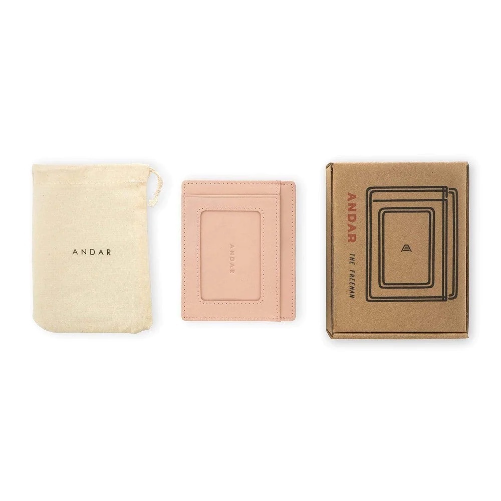 NIB Andar Freeman Blush Leather Wallet
